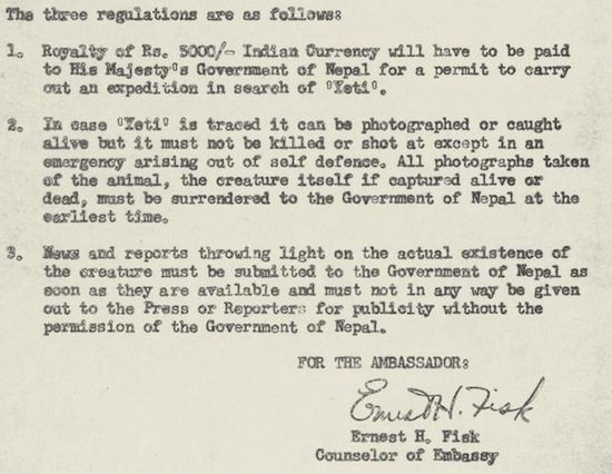 The U.S. Government’s 1959 Memo On Yeti Encounters 1