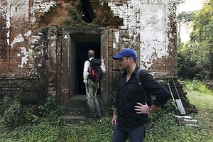 Archaeologists at the Cambodian site.