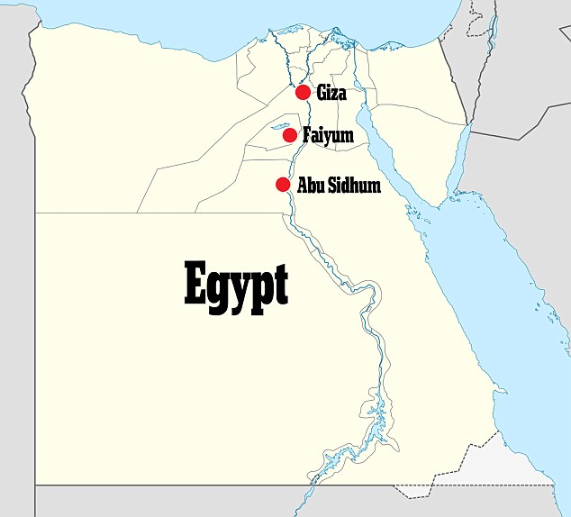 Almost all the 138 known pyramids are located around Giza, in the outskirts of Cairo. Ms Micol finds are far further south, near Faiyum and Abu Sidhum