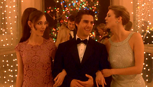 The models ask Bill to leave this fake facade of the "rainbow world" (there's a Christmas tree right behind them) and go to indulge in the debaucherous rituals of the occult elite.