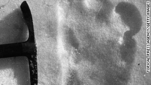 A footprint of Yeti, discovered near Mount Everest in 1951.