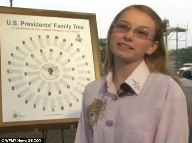 Budding genealogist: BridgeAnne d'Avignon created a family tree that connected 42 of 43 U.S. presidents to one common ancestor 