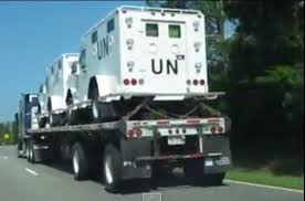 Sightings of these vehicles have been widely reported beginning last Spring.  And this has led some to suspect that an occupation force is being mobilized.
