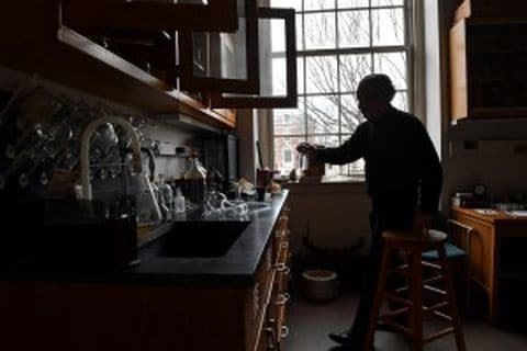 Lawrence Principe in his lab. (Photo by Ricky Carioti/The Washington Post)