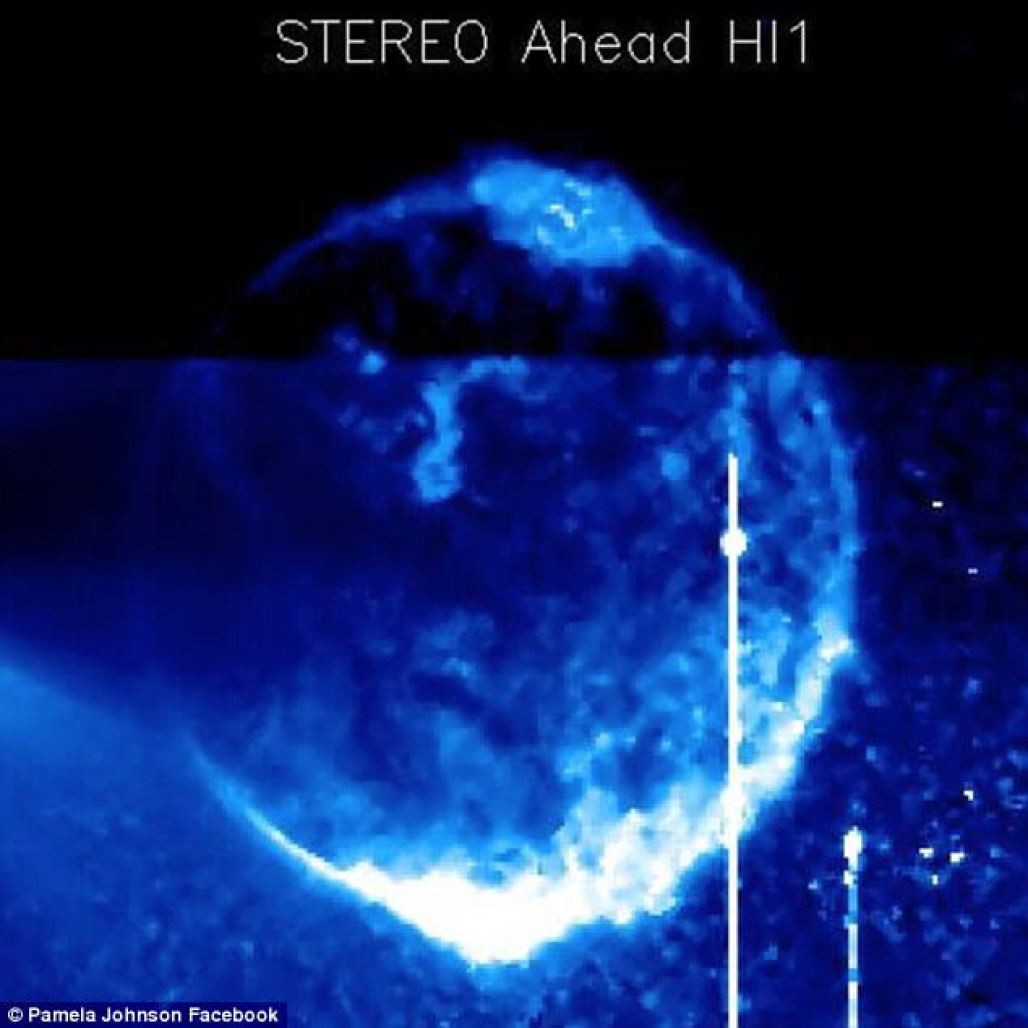 Mystery as UFO hunter posts images of huge spherical object in front of the Sun that was captured by NASA cameras 13