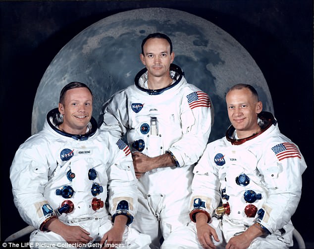 Apollo 11 astronaut Buzz Aldrin (right) has reportedly passed a lie detector test after recalling his apparent encounter with alien life during the 1969 mission to the moon. Pictured are Neil Armstrong (left) and Michael Collins (center)