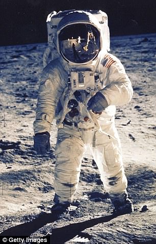 Aldrin (pictured on the moon), 88, participated in the test along with astronauts Al Worden, Edgar Mitchell and Gordon Cooper