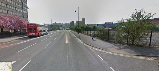 The A6 at Stockport, near Mersey Square