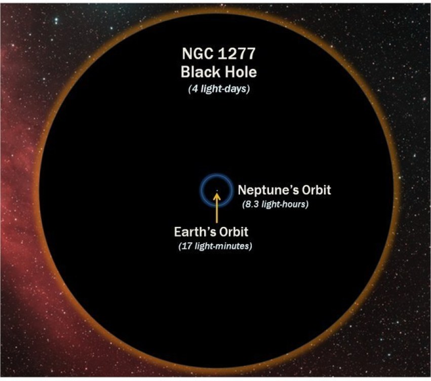 And, you know, it's pretty safe to assume that there are some black holes out there. Here's the size of a black hole compared with Earth's orbit, just to terrify you: