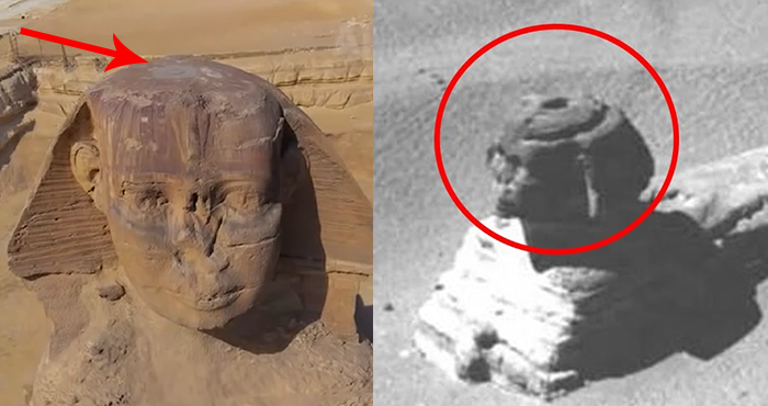 There is a hole in the Sphinx's head and it is now Covered Up 9