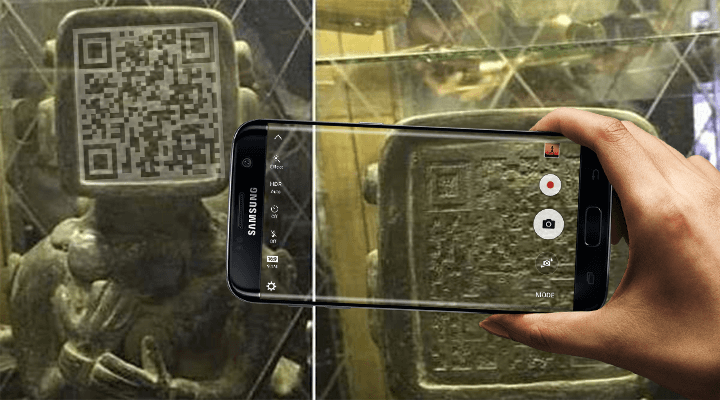 Ancient Mayan Statue with QR Code Face. Aliens Warning Us? 1