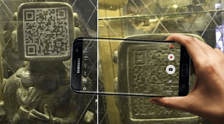 Ancient Mayan Statue with QR Code Face. Aliens Warning Us? 5