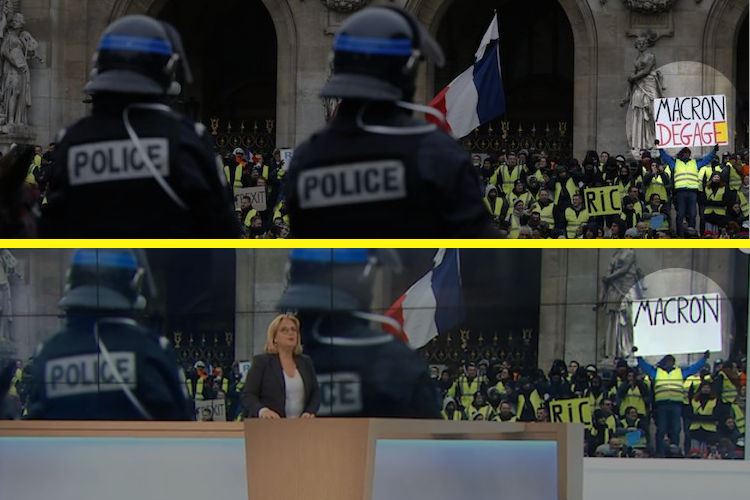 French Media Caught Doctoring Images of Yellow Vest Protestors for Televised News 1