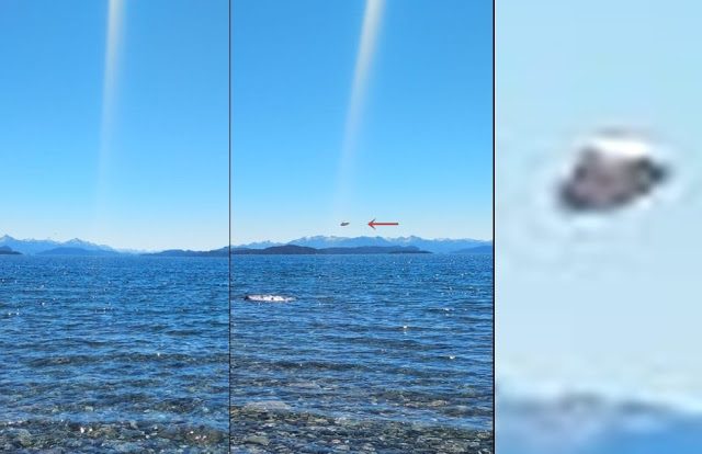 Strange Light Beam and UFO Appear over Bariloche, Argentina 1