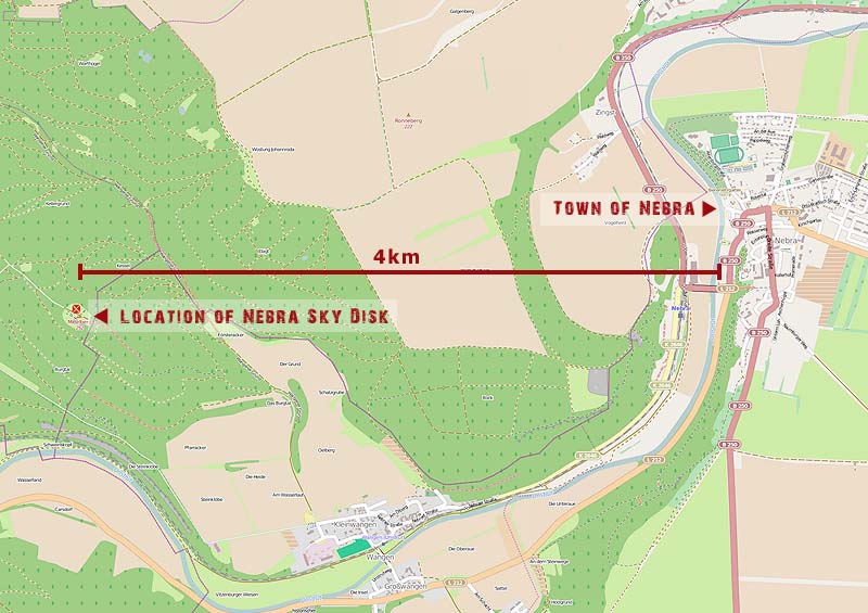 Location where the Nebra Sky Disk was first found.