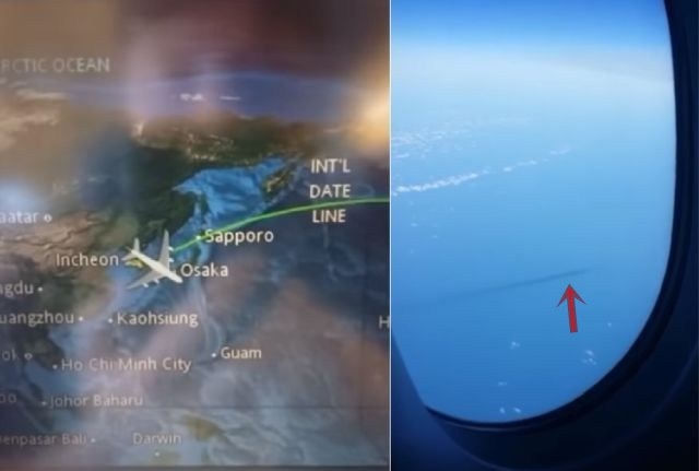 Airplane passenger filmed a mysterious huge underwater object 1