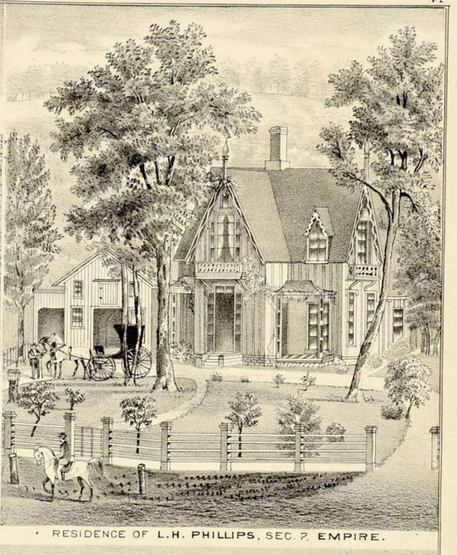 Lyman Phillips house from the Illustrated Historical Atlas of Fond du Lac County, Wisconsin