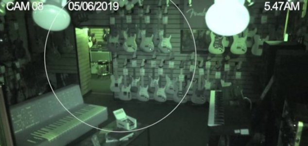 Guitar store CCTV captures ghostly activity 1