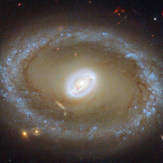© R. Buta (University of Alabama/Image enhancement: Jean-Baptiste Faur Spiral Seyfert Galaxy NGC 3081: Seyfert galaxies are one of the two largest groups of active galaxies, along with quasars. They have quasar-like nuclei with very high surface brightnesses whose spectra reveal strong, high-ionisation emission lines, but unlike quasars, their host galaxies are clearly detectable.