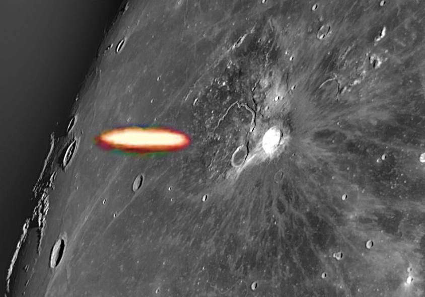 Astronomer records a UFO escaping from the Aristarchus Crater on the Moon 1