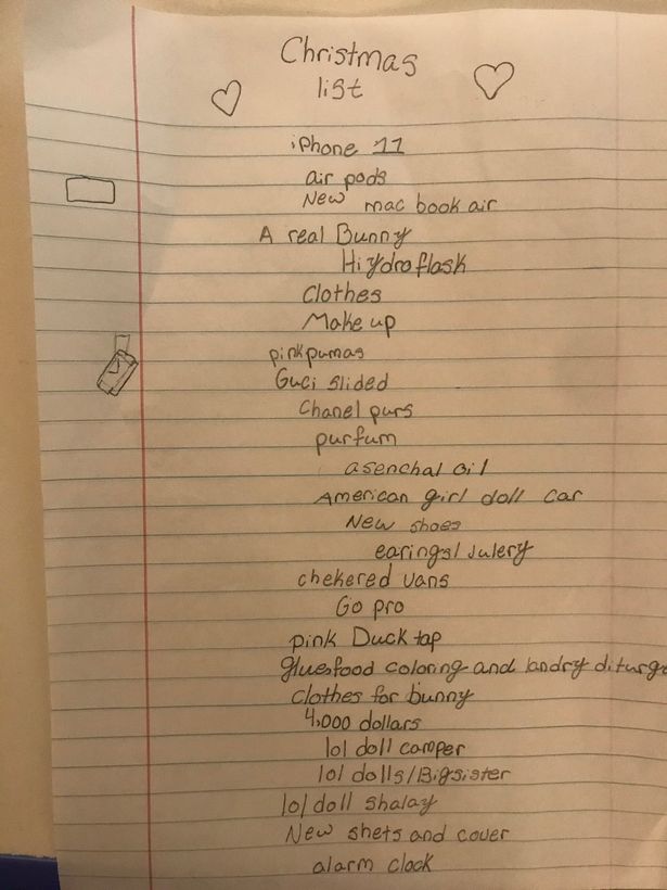 People love girl’s ‘iconic’ Christmas list including laundry detergent and $4,000 4