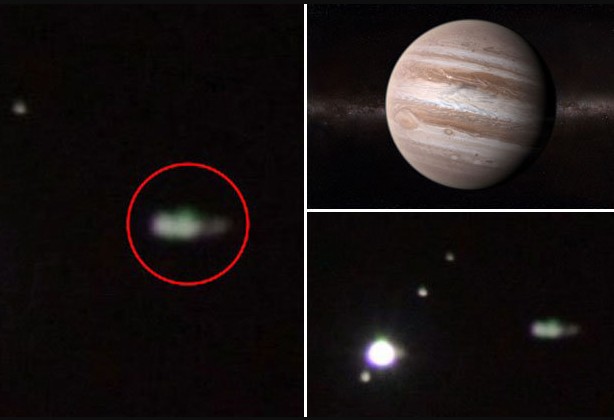 Sky watcher observes "Alien Spaceships" passing in front of planet Jupiter 10