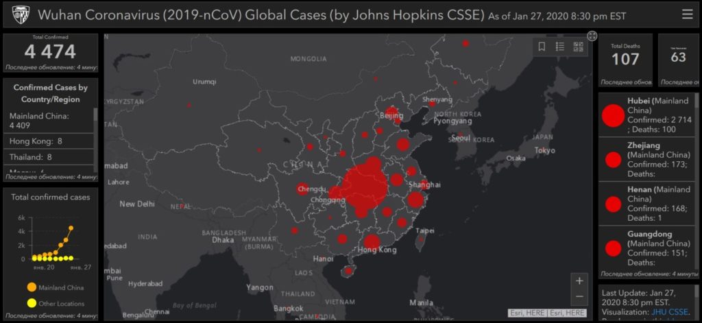 Chinese robots feed the infected with coronavirus and virus real time map 1