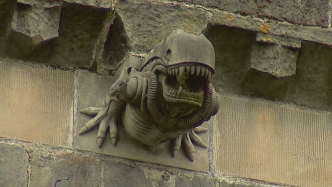 The gargoyle on the wall of the 12th century abbey is similar to Alien. How did it happen? 17