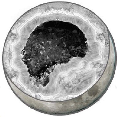 A hypothetical cavity inside the Moon and a "dip" on the lunar surface, captured by the American LRO interplanetary vehicle