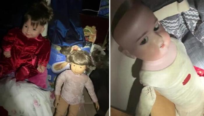 A woman discovered in a new house a secret room with creepy dolls 1