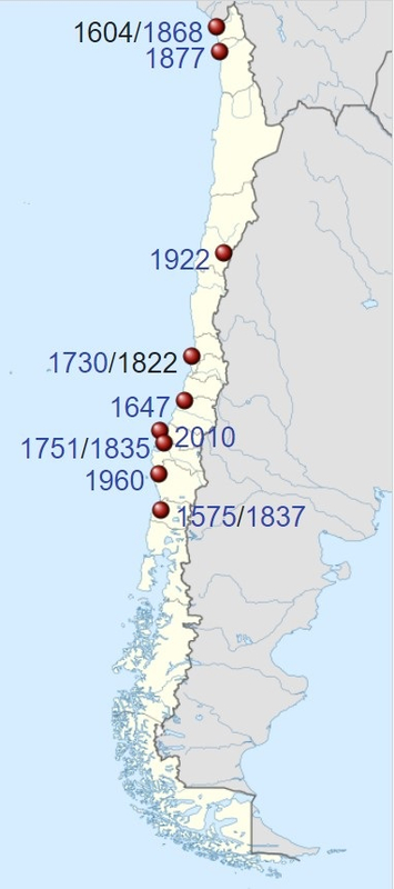 Synchronous earthquakes in Chile as a sign of impending disaster 3