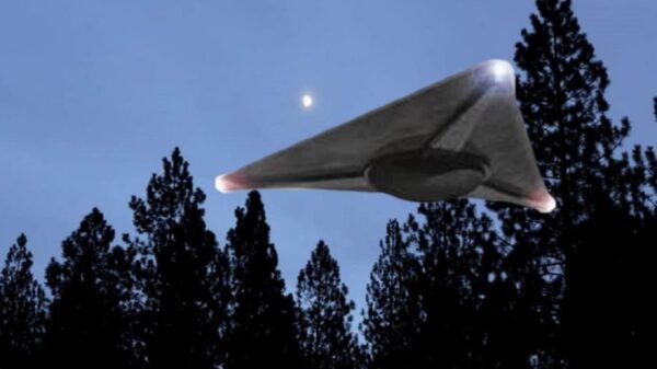 Footage circulated online of triangular UFOs hovering over a US Navy destroyer 11