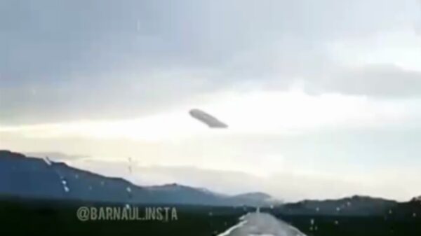 A giant UFO was captured above a village in the Altai republic, Russia 45