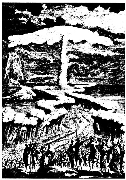 The passage of the Jews through the Red Sea.