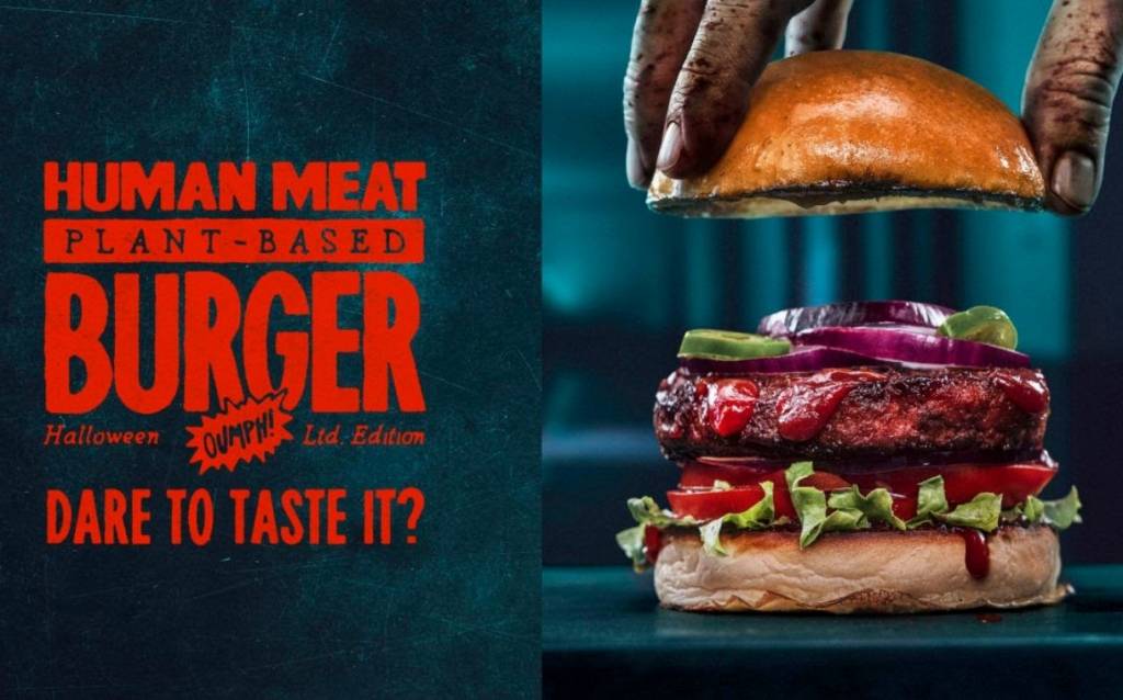 Oumph! releases plant-based 'human meat' burger for Halloween - FoodBev  Media