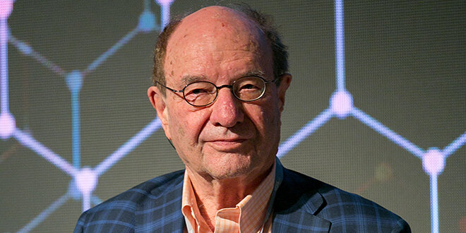 Walter Gilbert, born 1932, is an American biochemist, physicist, pioneer of molecular biology and laureate of the 1980 Nobel Prize in Chemistry for fundamental research on the biochemical properties of nucleic acids, especially recombinant DNA.  Member of the US National Academy of Sciences, Foreign Member of the Royal Society of London.  Nobel laureate in chemistry
