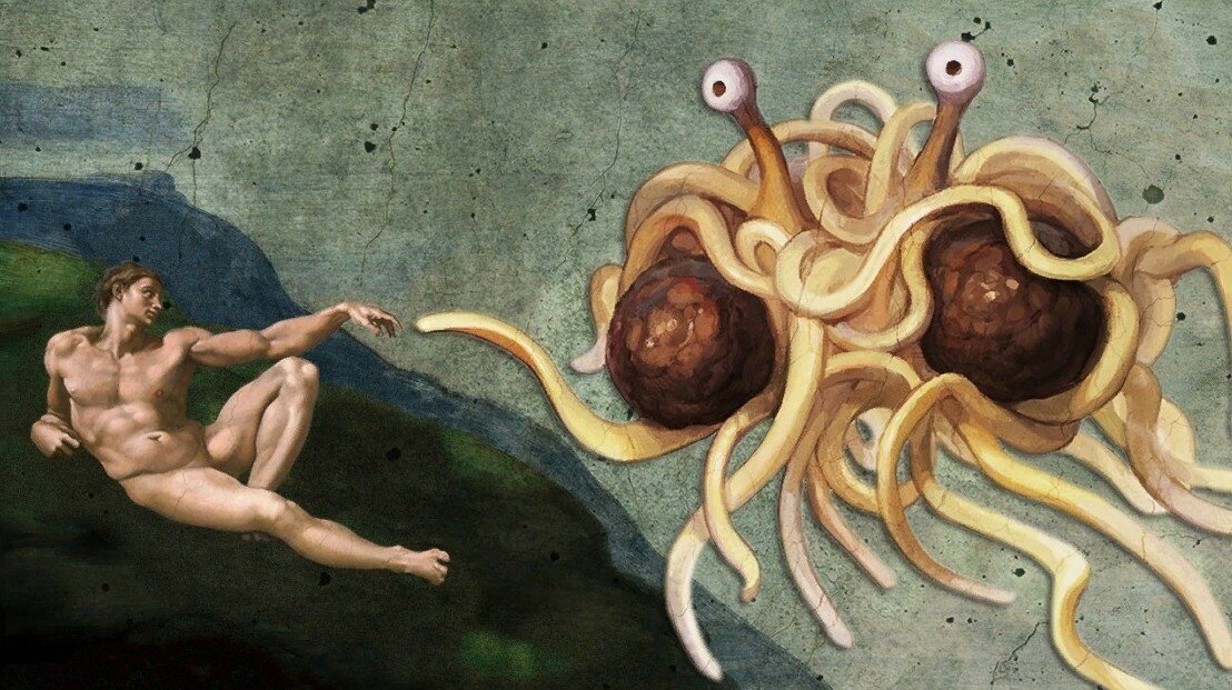 Pastafarianism is a parody religion founded by physicist Bobby Henderson in protest against the decision of the Kansas Department of Education (USA) to introduce the concept of "Intelligent Design" into the school curriculum as an alternative to evolutionary teaching. 