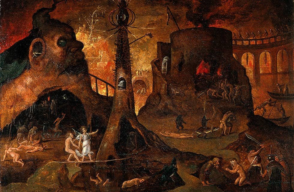 The image of hell in the painting by Bosch