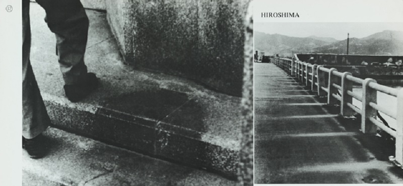 Why did shadows of people remain on the pavement after the nuclear explosion in Hiroshima and Nagasaki 1