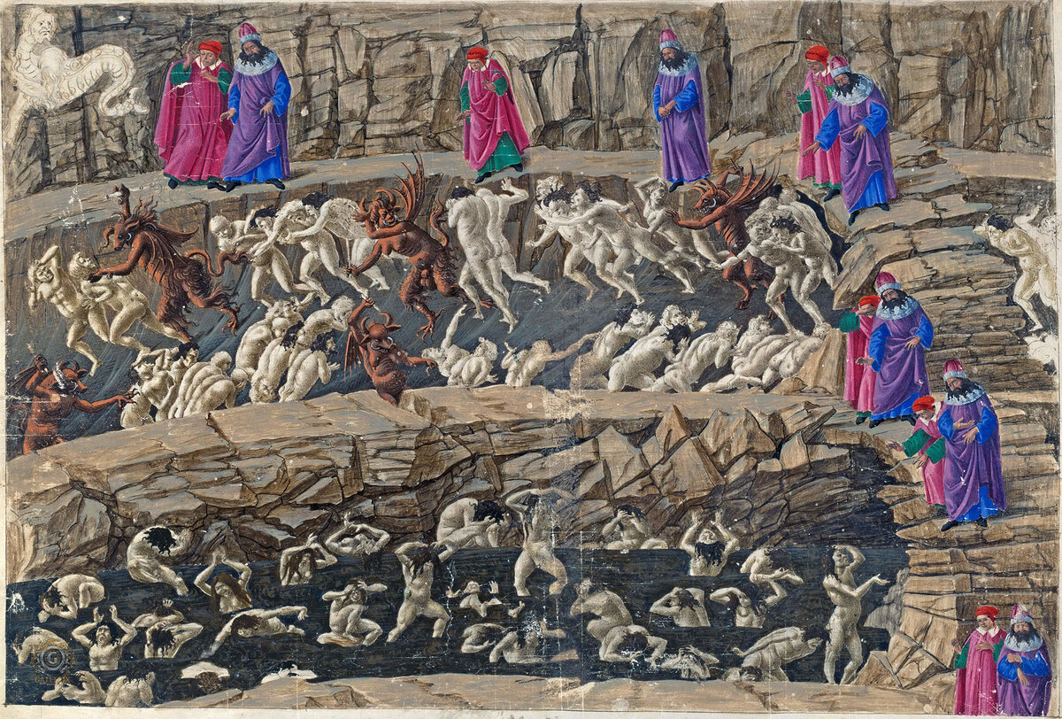 S. Botticelli. Círculos do inferno.