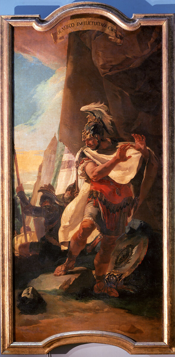 Giambattista Tiepolo, Hannibal recognizes the head of his brother Hasdrubal
