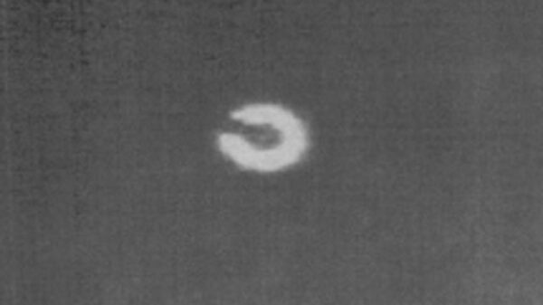 The Canadian Ministry of Defense released a photo to reporters of an unidentified flying object that was shot down over the Yukon 7