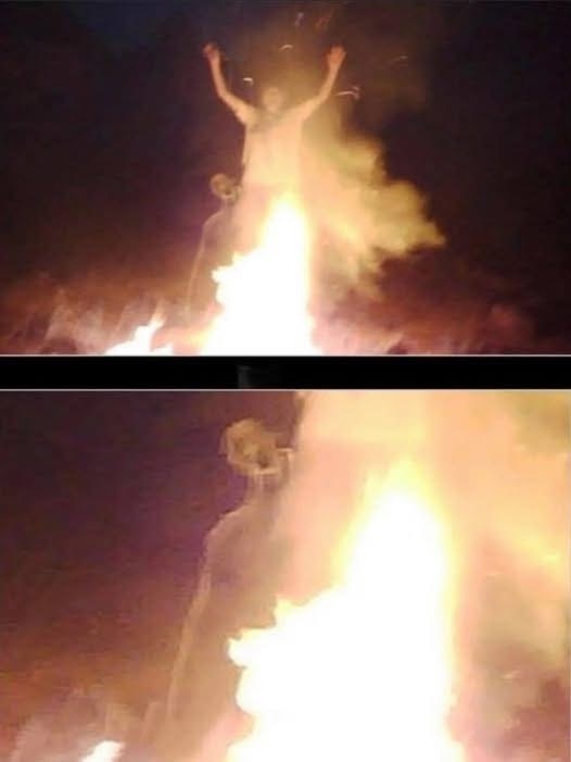 Gruseliger Schnappschuss: Die geisterhafte Gestalt, die eine Nacht am Feuer kühlte 2